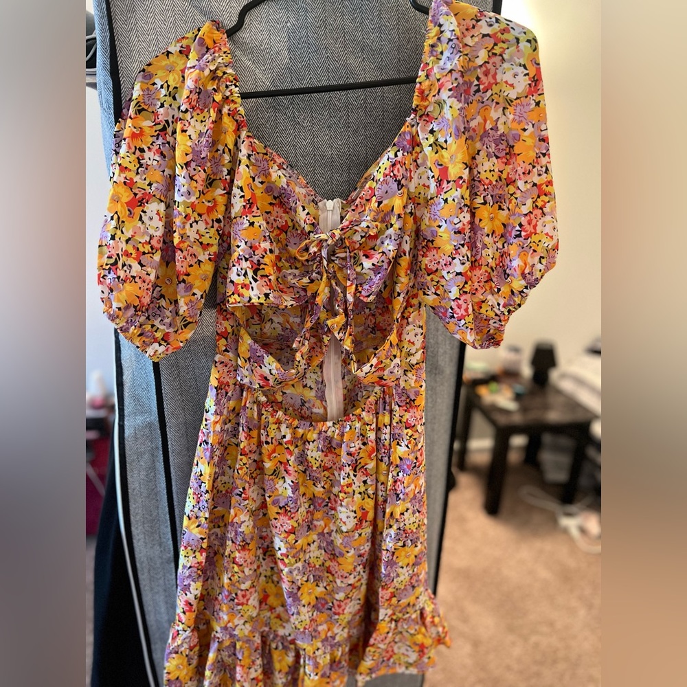 Cut out floral dress